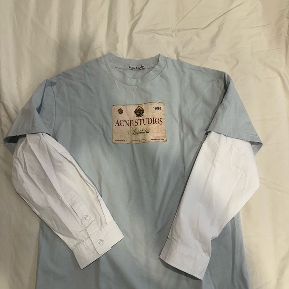 Acne Studios blue and white long sleeve shirt - Picture 2 of 6